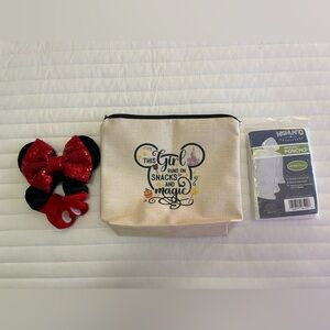 Disney Cream Pouch, Poncho, Minnie Mouse Scrunchy